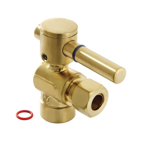 Fauceture CC43207DL 1/2-Inch Sweat x 3/8-Inch OD Comp Angle Stop Valve, Brushed Brass CC43207DL